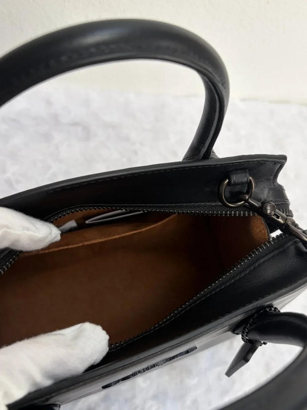 NWOT COACH Andrea Carryall Bag - Smooth Black Napa Leather - CP081 - MSRP $428